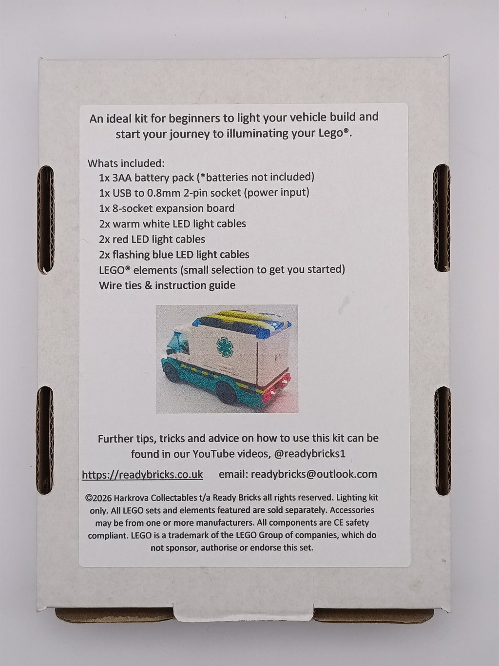 Emergency Vehicle Universal Lighting Kit - with flashing blue lights