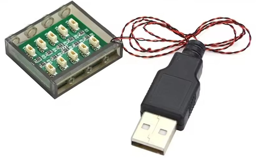 10 Socket USB Expansion Board 0.8mm Pin Interface DIY lighting